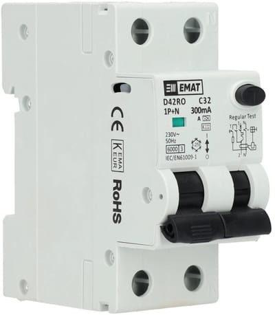 EMAT aardlekautomaat C32 1P+N 300mA Type A (85006431)