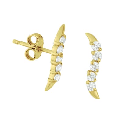 The Jewelry Collection Oorknoppen Zirkonia - Geelgoud (14 Krt.)
