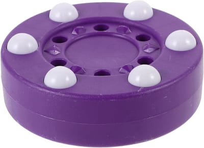 Roller Hockey Puck - Straatpuck Training - Vaardigheden Ontwikkelen - Soepele Rollende Beweging - 7.8x7.8x3.3cm - Paars