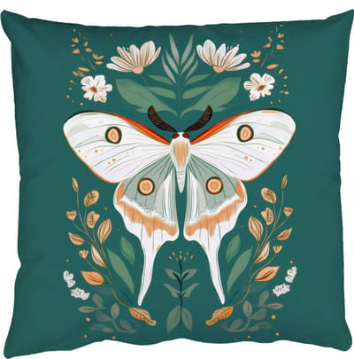 Sierkussens - Kussentjes Woonkamer - 50x50 cm - Sierlijk - Vlinder - Groen - Bladeren