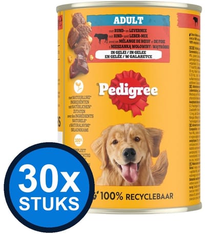 30x Pedigree - Rund in Gelei - Hondenvoer Natvoer - 400g