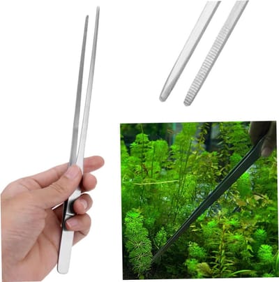 Plantenpincet - Aquarium Gereedschap - Waterplanten Verzorgen - Roestvrij Staal - 116 Gram - Zilverkleurig