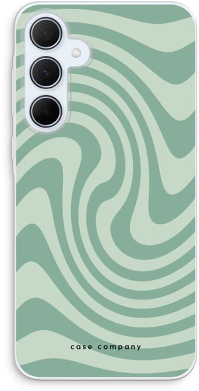 Case Company® - Hoesje geschikt voor Samsung Galaxy A35 hoesje - Swirl Groen - Soft Cover Telefoonhoesje - Bescherming aan alle Kanten en Schermrand