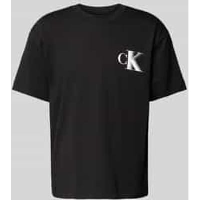 T-shirt met labelprint en ronde hals