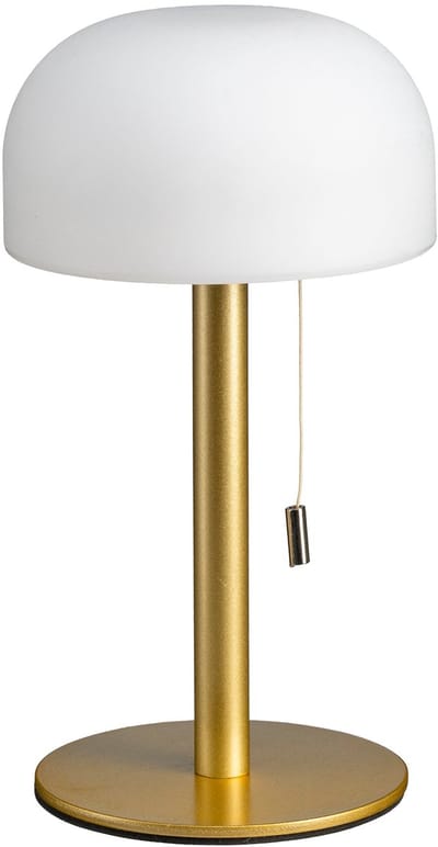 Luxus Europe - Tafellamp Bobby Goud - Draadloze LED Tafellamp Binnen & Buiten - Trekkoord - USB-C Oplaadbaar - 3 Lichtkleuren