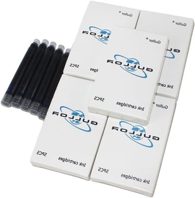 25 Stuks internationale inktpatronen voor vulpen, geschikt voor Jinhao vulpen, donkerblauw, 5 per verpakking, ideaal voor schrijfliefhebbers en kunstenaars