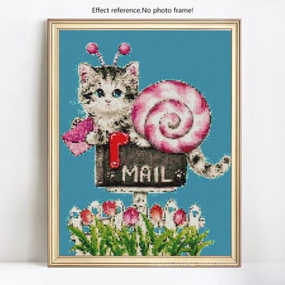 Diamant broderie animaux passe-temps et artisanat diamant peinture chat décoration de la maison 20X30 blue
