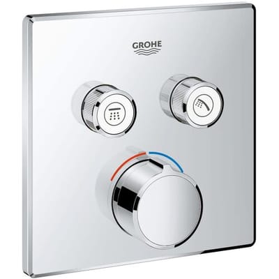 Grohe SmartControl concealed mixer ready-mounted set with 2 shut-off valves, square design 29148000