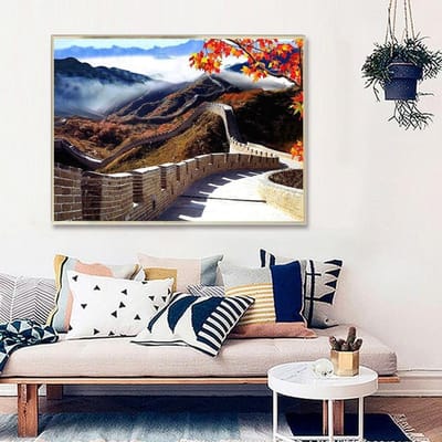Diamant schilderij aankomst grote muur diamant landschap kruissteek diamant borduurwerk muur decor 20X30CM gray