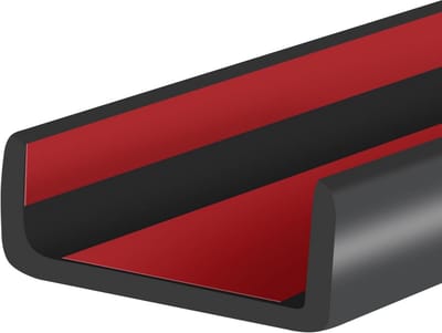 Zelfklevende U-vormige randverlijming voor binnendeuren - EPDM rubber - Zon- en waterbestendig - 35 mm x 6 m - Zwart