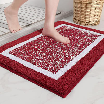 Badmat Microvezel - Douchemat Antislip - Badkamer Comfort - Sneldrogend Absorberend - 40x60 cm - Rood