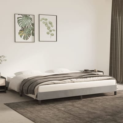 vidaXL - Bedframe - zonder - matras - 200x200 - cm - fluweel - lichtgrijs
