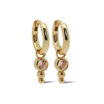 Karma Oorhangers Steen Figaro Champagne Goudkleurig