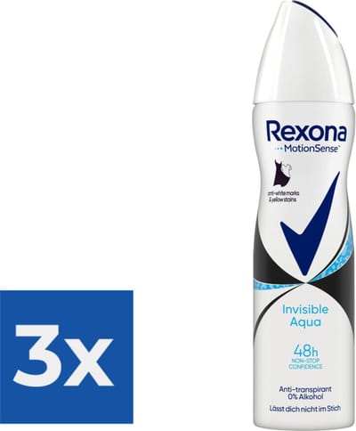 Rexona Deospray - Invisible Aqua 150 ml - Voordeelverpakking 3 stuks
