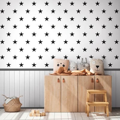 Fotobehang Profhome 398151-GU vliesbehang hardvinyl warmdruk in reliëf licht gestructureerd met kinder patroon mat wit zwart grijs 1,59 m x 2,8 m