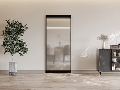 Vente-unique Schuifdeur met weggewerkte rails - Aluminium en mat gehard glas - 93 x 210 cm - TORIPA