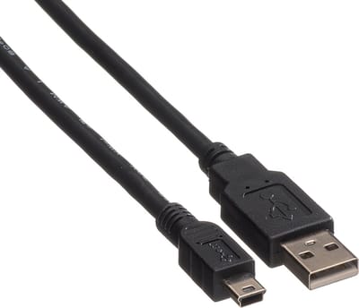 ROLINE USB 2.0 Kabel, type A - 5-Pin Mini, zwart, zwart, 1,8 m