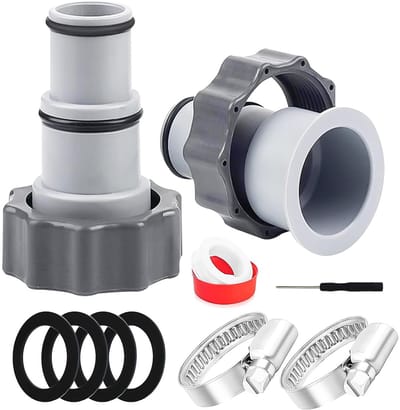 2-Delige Zwembadslang Adapter Set - Type A-Adapters met Binnenschroefdraad - Vervangende Slangkoppelingen voor Waterpompen - Compatibel Met Zwembadslangen met Een Diameter Van 32 mm en 38 mm