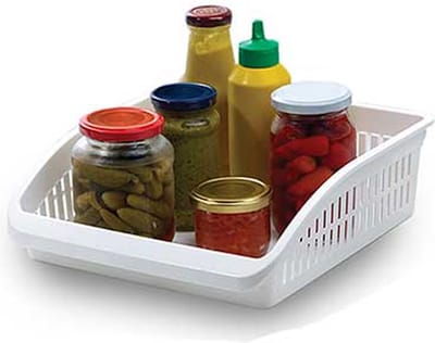 Gondol Koelkast/keuken organiser open mand - transparant - kunststof - 29 x 26 x 8 cm
