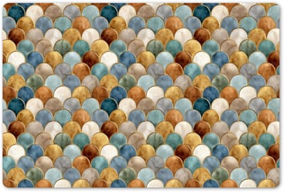 Placemats 45x30 cm - Placemat kunststof - 1 stuk - Schubvorm - Aardetinten - Metallic - Glans - Borden onderleggers - Decoratie voor op tafel - Keuken tafeldecoratie accessoires - Vinyl onderlegger - Tafelversiering