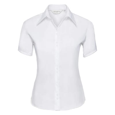Russell Collection Dames/Dames Ultimate Non-Iron Shirt met Korte Mouwen (Wit)