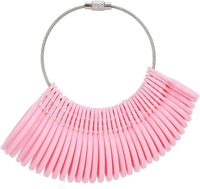 Vingermaat Meetinstrument - Ringmaatmeter Set - Sieraden Passen - Professioneel Hulpmiddel - 11 x 10 x 3 cm - Roze
