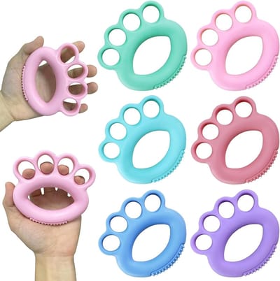 Set van 6 Vinger Trainingsringen (10-60 lb) voor Krachttraining van Handen, Voorarmen en Vingers, Siliconen Weerstandsringen voor Therapie, Revalidatie en Stressverlichting voor Muzikanten en Klimmers