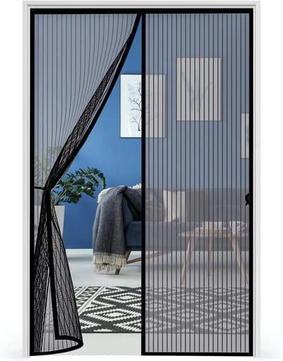 Horren geschikt voor openslaande deuren 100 x 200 cm, magnetisch horraam met automatische sluiting, magnetisch horraam geschikt voor openslaande deuren