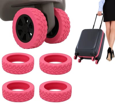 Bagage Wielbeschermers – 4 stuks – Siliconen Kofferwiel Covers – Geluiddempend & Beschermend – Antislip – Voor Koffers, Meubels & Kinderwagens – Roze
