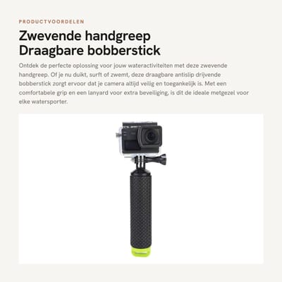 Dailygoods- Handgreep Antislip - Drijvende Handgreep - Monopod - Polsband - Schroef - Comfortabele Grip - Drijvende Camera Houder