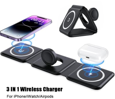 3 in 1 Magnetische draadloze opvouwbare snel lader QI. Geschikt voor Apple