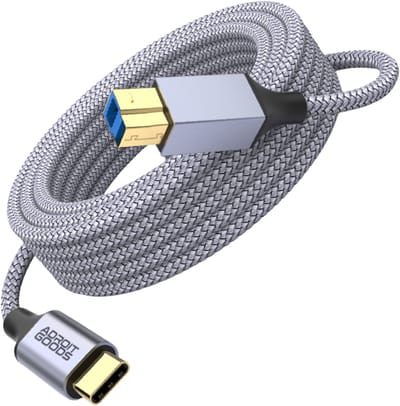 AdroitGoods USB-C naar USB-B printerkabel - USB 3.0– 5Gbps – 3m - Geschikt voor Docking Station, Externe Harde Drivers en Scanner - Grijs