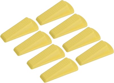 Deurstoppers Wiggen - Deurvastzetters Rubber - Deur Open Houden - Beschermt Vloeren - 8 Stuks - Geel