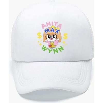 Trendy Anita Max Wynn Schuim Truckerpet Trendy Leuke Mesh Snapback Petten Jongen Meisje Dagelijkse Zon Strand Visserspet Dames Zomerpet 56-58cm adjustable white