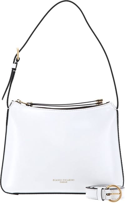 GIANNI CHIARINI Leren Schoudertas Siria Shoulderbag Milk Wit