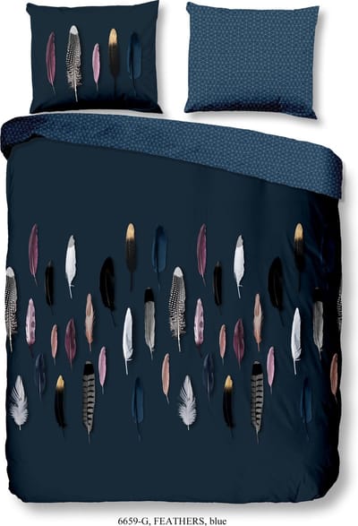 Good Morning dekbedovertrek veren - 1 persoons 140x200/220 cm - Blauw - 100% Katoen renforc�