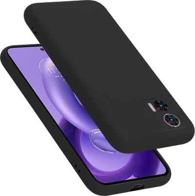 Cadorabo Hoesje geschikt voor Motorola EDGE 30 NEO in LIQUID ZWART - Beschermhoes gemaakt van flexibel TPU silicone Case Cover