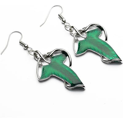Film Blad Oorbel Elf Groen Blad Oorbellen Metaallegering Drop Oorbel Sieraden Cosplay Accessoires Dames Cadeau gray