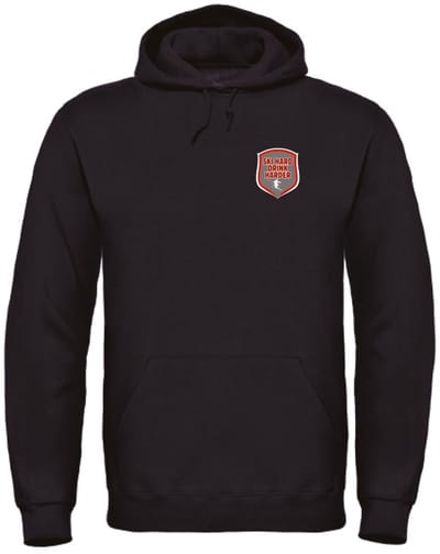 Ski hard drink harder wintersport hoodie zwart S - soBAD. | Foute apres ski outfit | kleding | verkleedkleren | wintersporttruien | wintersport dames en heren