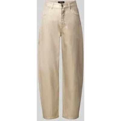 straight fit jeans van katoenmix met glanzende look