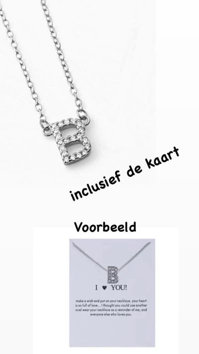 Akyol - Ketting met letter - letter B - Zilverkleurig ketting - letter B ketting - letter ketting - vrienden - ketting - Geschenk - Cadeau – verjaardag - Liefde – Vriendschap – 25 cm