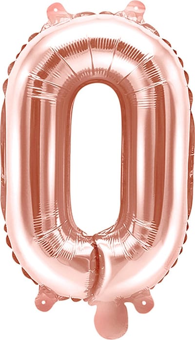Partydeco - Folieballon Rose Gold Letter O (35 cm)
