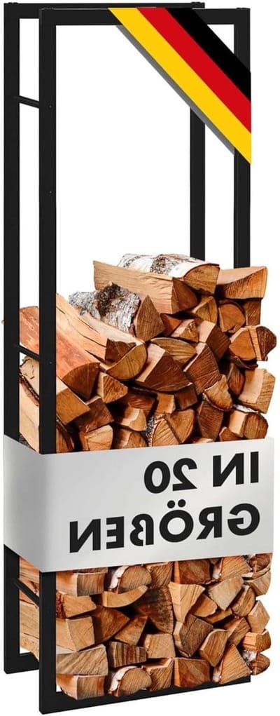Haardhout Rek - Houtopslag Rek - Haardhout Opslag - Stapel Hulp - 100 x 25 x 80 cm - Zwart