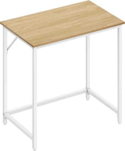 Studiebureau - Laptoptafel - Kantoorwerkstation - Spaanplaat en staal - 50 cm x 80 cm x 76 cm - Natuurlijk eiken en parelwit - 8,5 kg
