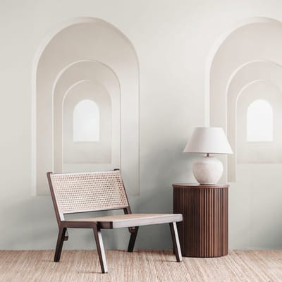 Fotobehang Profhome 398421-GU vliesbehang hardvinyl warmdruk in reliëf glad 3D mat crème beige 1,59 m x 2,8 m