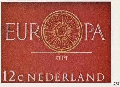 Briefkaart met afbeelding Europa-zegels – Rad met 19 spaken postzegel