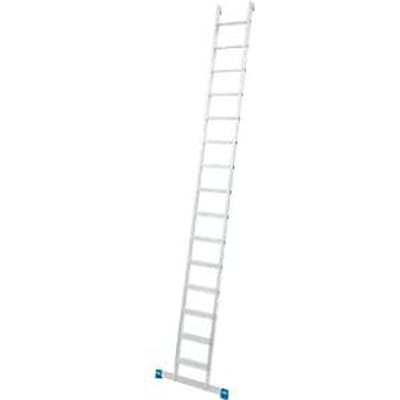 Krause enkele ladder, TRBS 2121-2, werkhoogte 4800 mm, 15 antisliptreden met profiel T 80 mm, voetdoppen, traverse, aluminium
