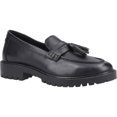 Hush Puppies Abigail Senior Meisjes Zwarte Leren Mocassins