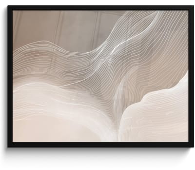 Poster in lijst - Fotolijst 80x60 cm - Posters - Golvende lijnen - Luchtstromen - Harmonieus - Posterlijst zwart - Decoratie - Wanddecoratie woonkamer - Muurdecoratie slaapkamer