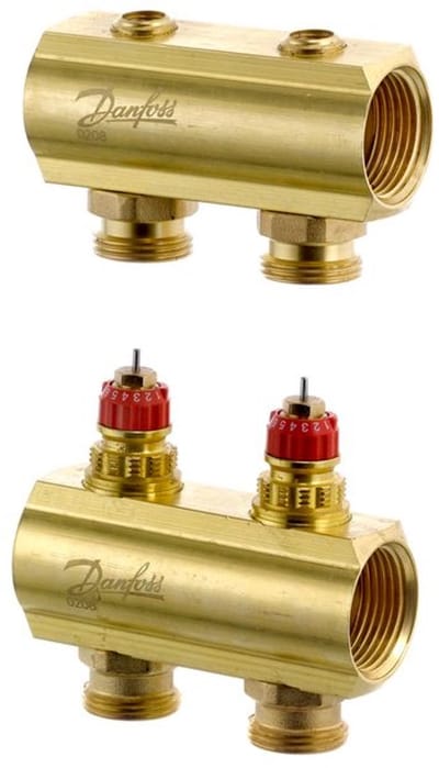 Danfoss VVW-Verdeler FHF-2 2 groepen, zonder flowweergave, 088U0502